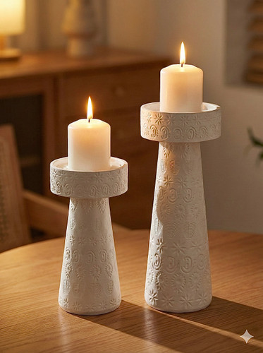 ست شمعدان نقشدار مینیمال پرکاربرد،۲۰ و ۳۰ سانت