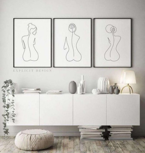 تابلو دکوراتیو ۳ تکه،ژورنالی و مینیمال